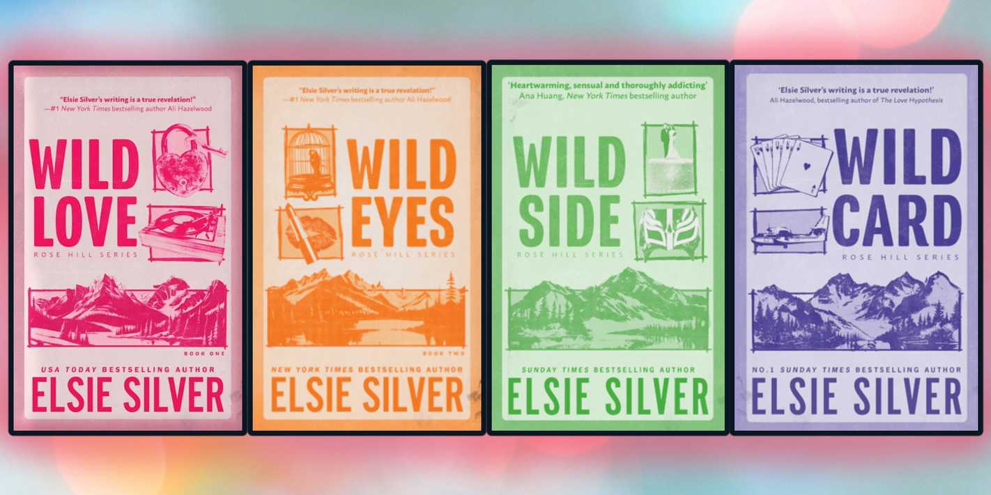 The book covers of Wild Love, Wild Eyes, Wild Side, and Wild Card are side by side