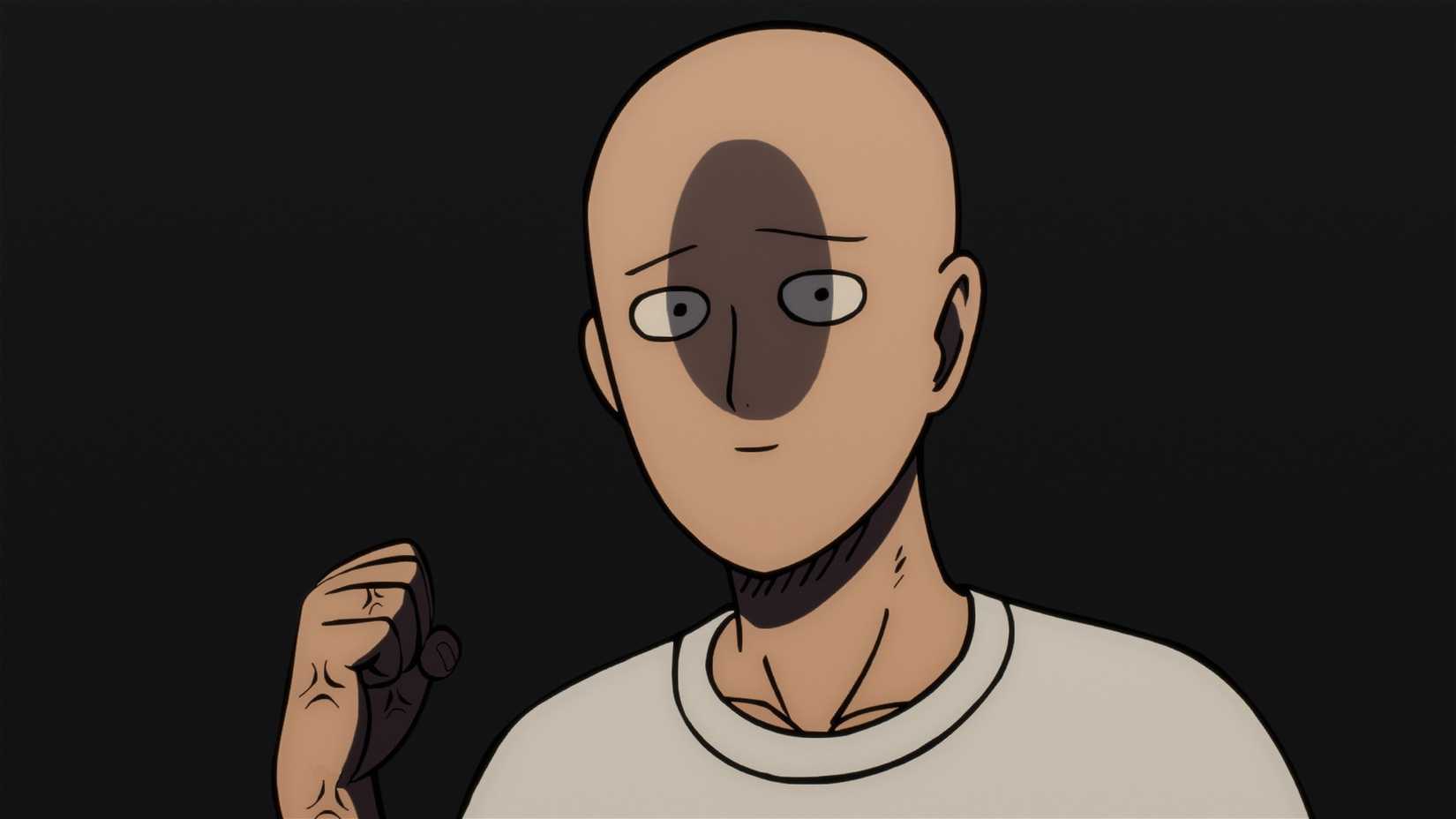 Saitama with an angry expression in One Punch Man Season 3