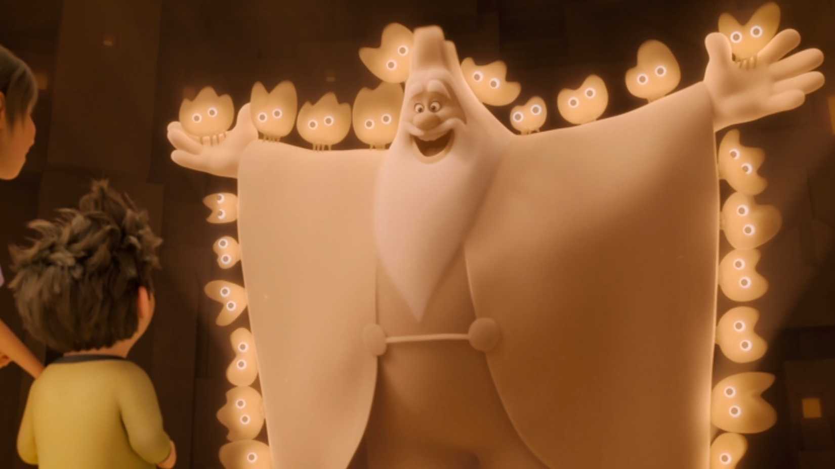 sandman greeting stevie and elliot with his minions all over his body in in your dreams