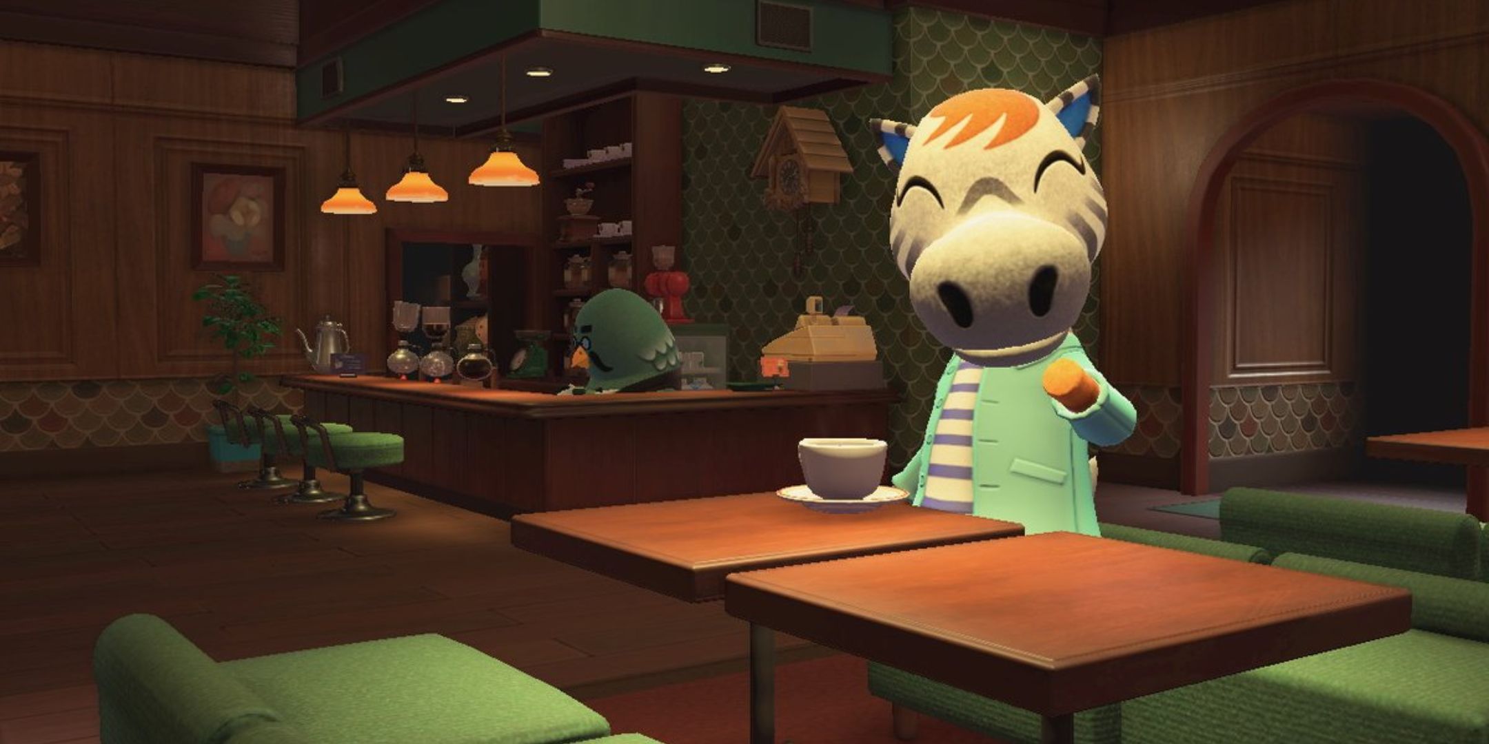 Savannah con Brewster in Animal Crossing New Horizons