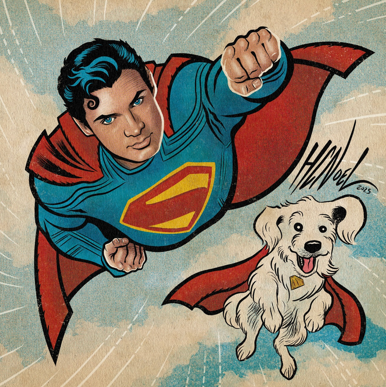 James gunn, superman film/ art by Howie noel 