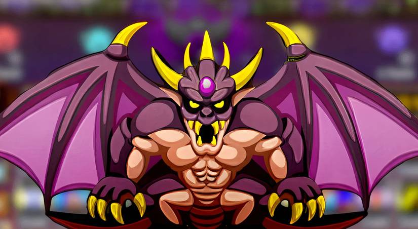 Card Storm Idle dragon against purple backdrop