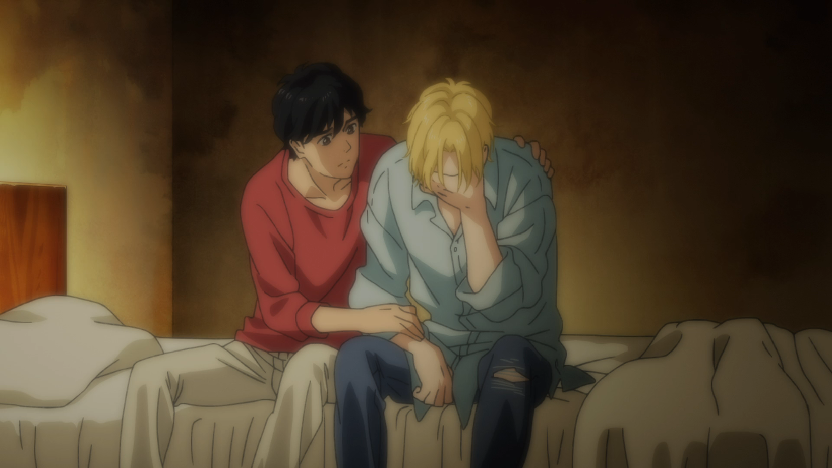 Banana Fish - Eiji comforting Ash