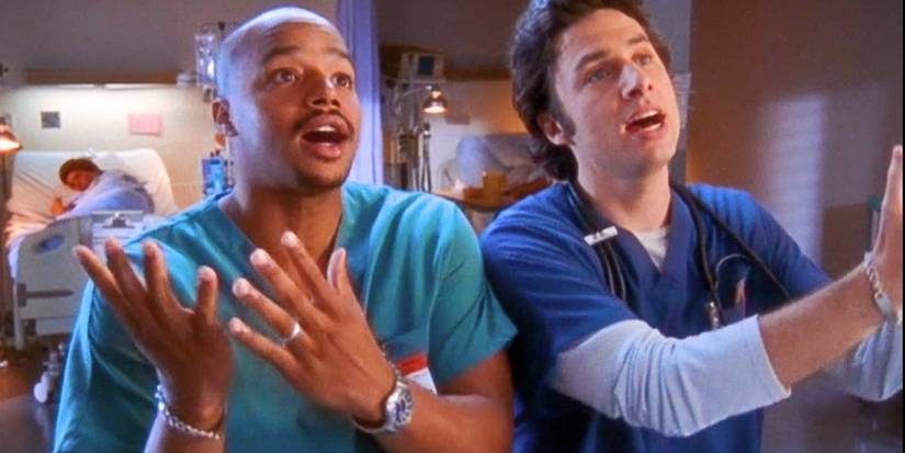 Turk e J.D. cantando no episódio My Musical de Scrubs