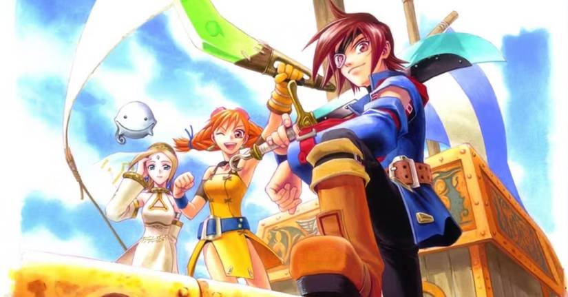 Skies of Arcadia characters on a pirate ship