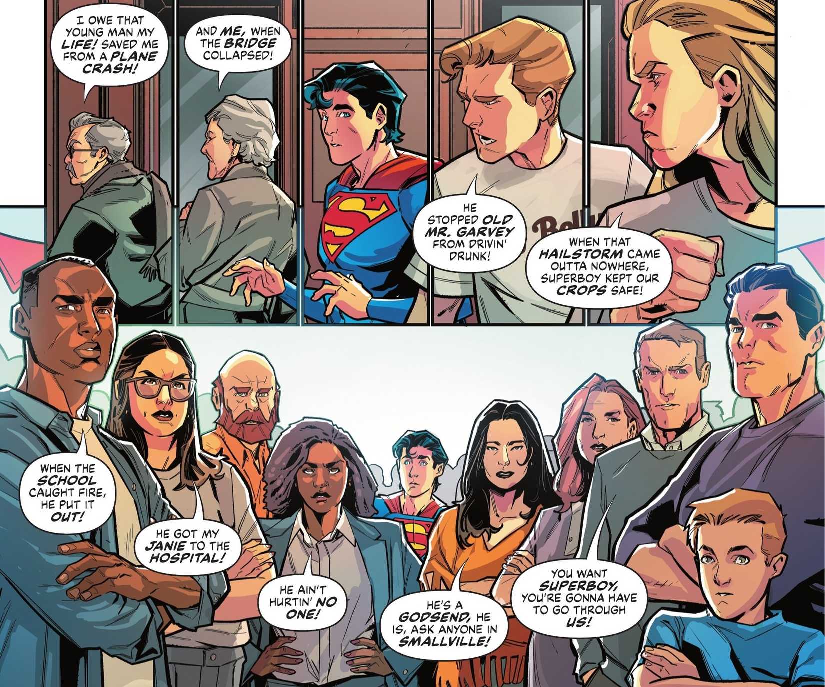 Smallville Defends Superboy in Action Comics Art