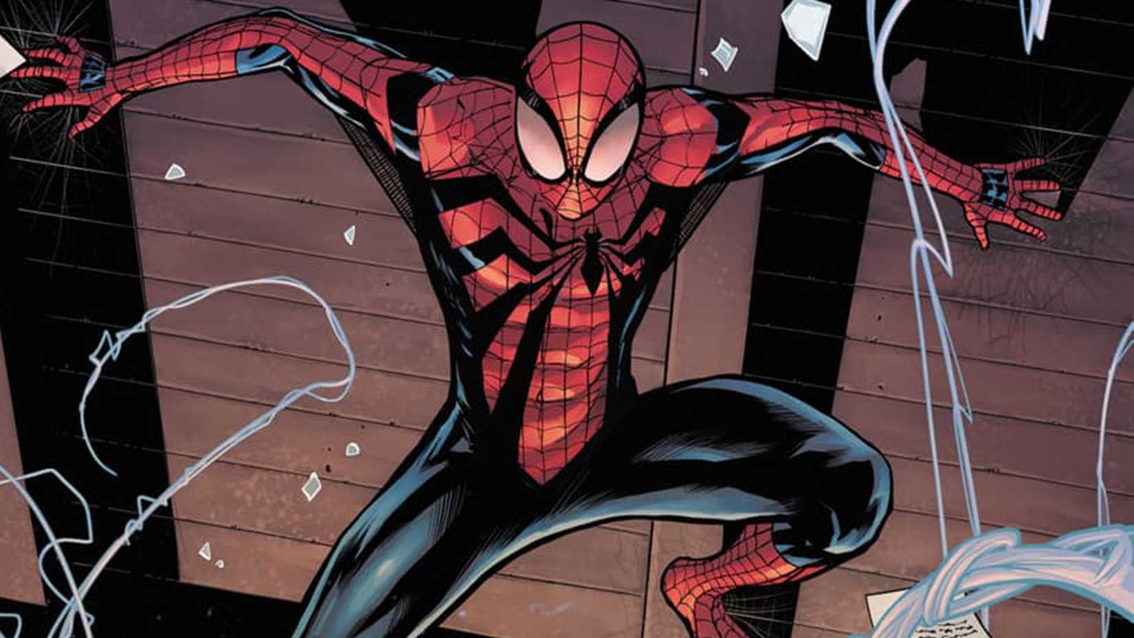 Ben Reilly vestindo o traje do Aranha Escarlate