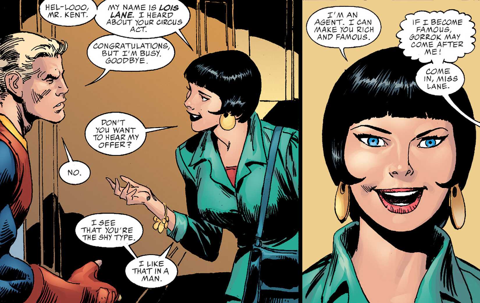 Stan Lee Version of Lois Lane Meets Superman in Comic Art