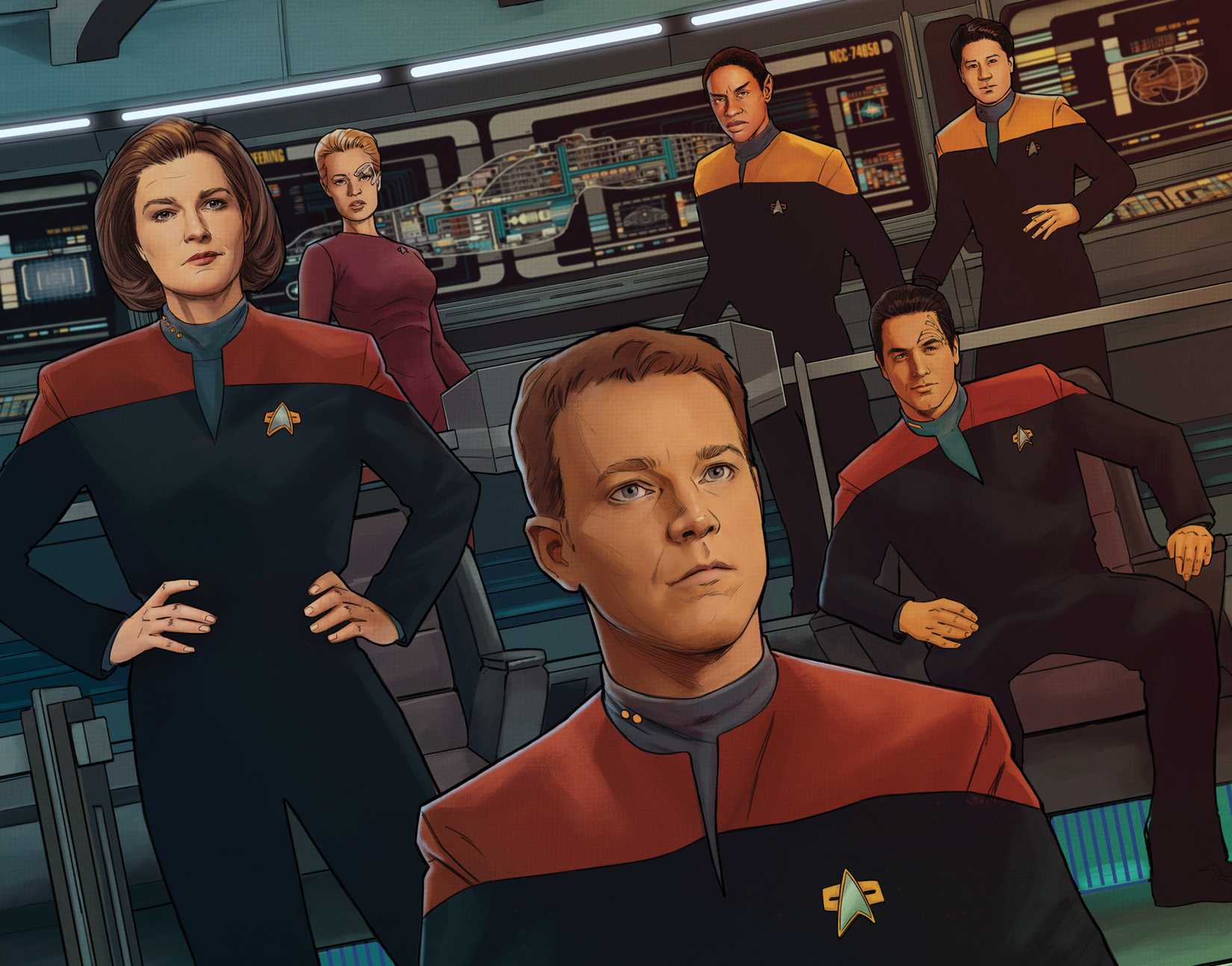 Star Trek Voyager Crew in Homecoming Comic Art