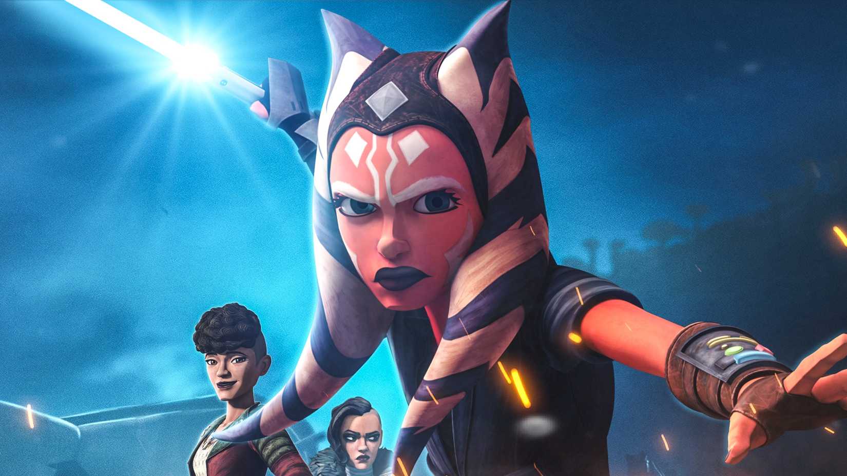 Ahsoka Tano wielding her lightsaber in the poster for Star Wars: The Clone Wars season 7