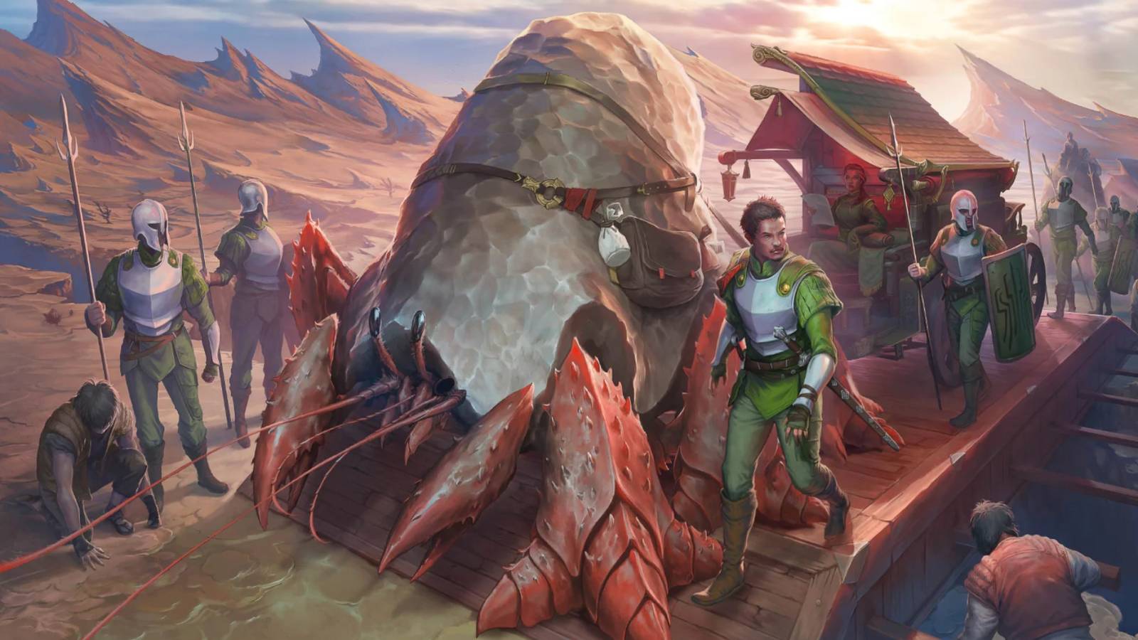 Characters move across a bridge in Stormlight.