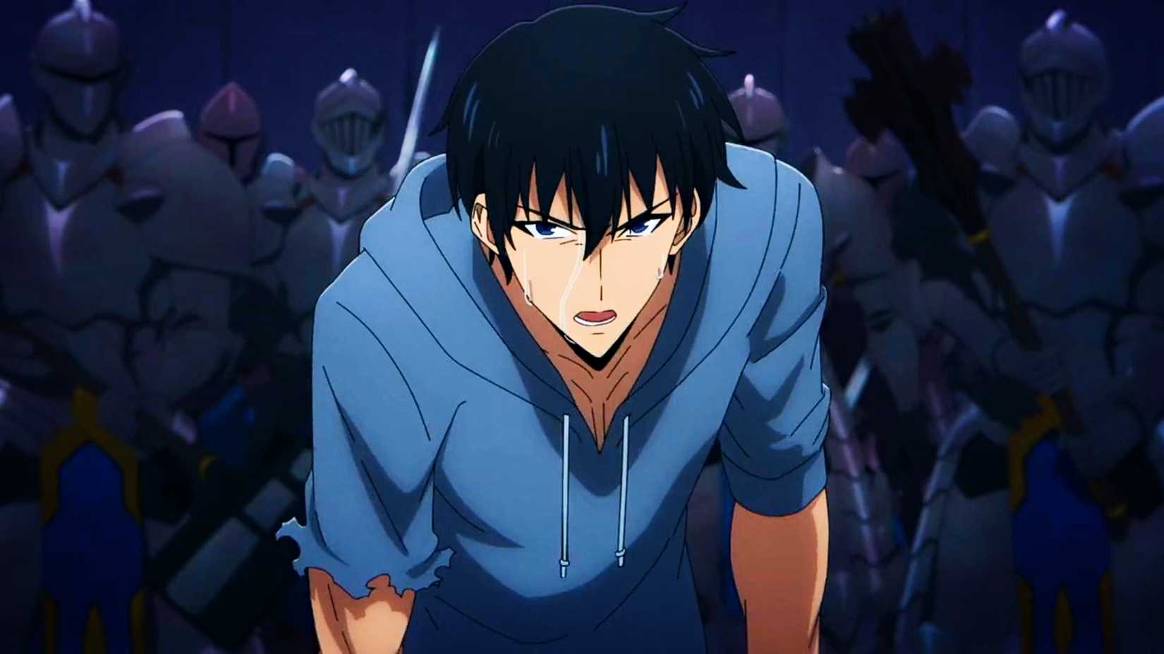 Sung Jinwoo, tired, surrounded by knights in Solo Leveling Season 1