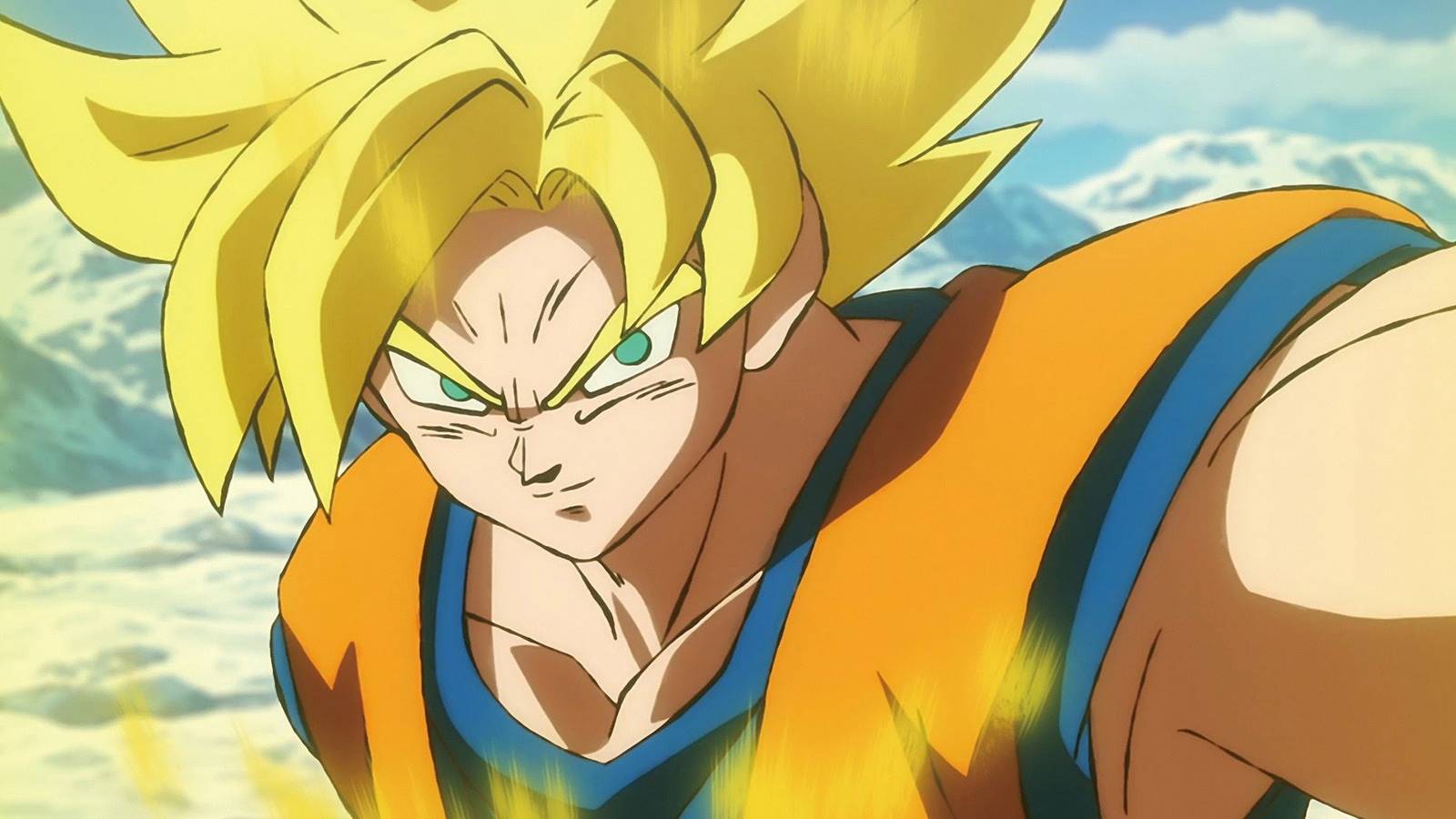 Super Saiyan Goku smiling in Dragon Ball Super: Broly.