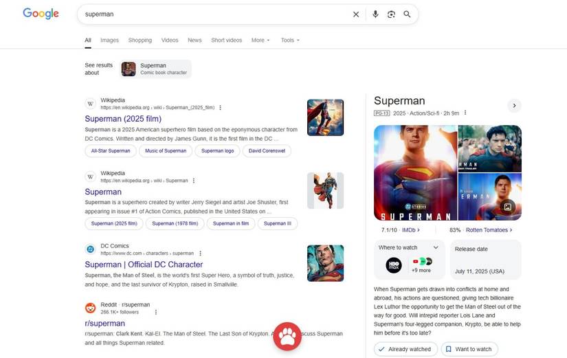 Superman Google Easter Egg One 