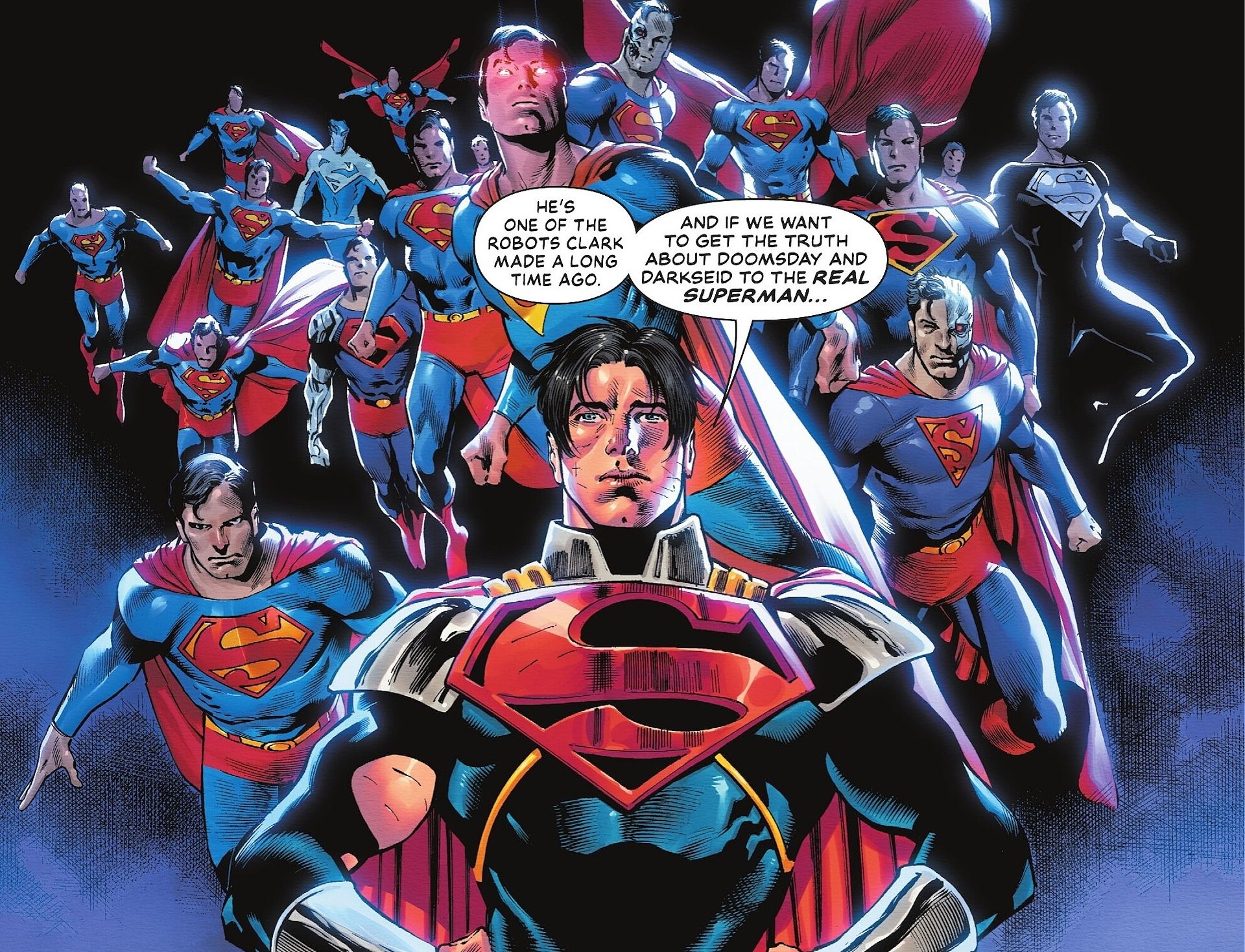 legione di robot Superman con superboy-prime nei fumetti