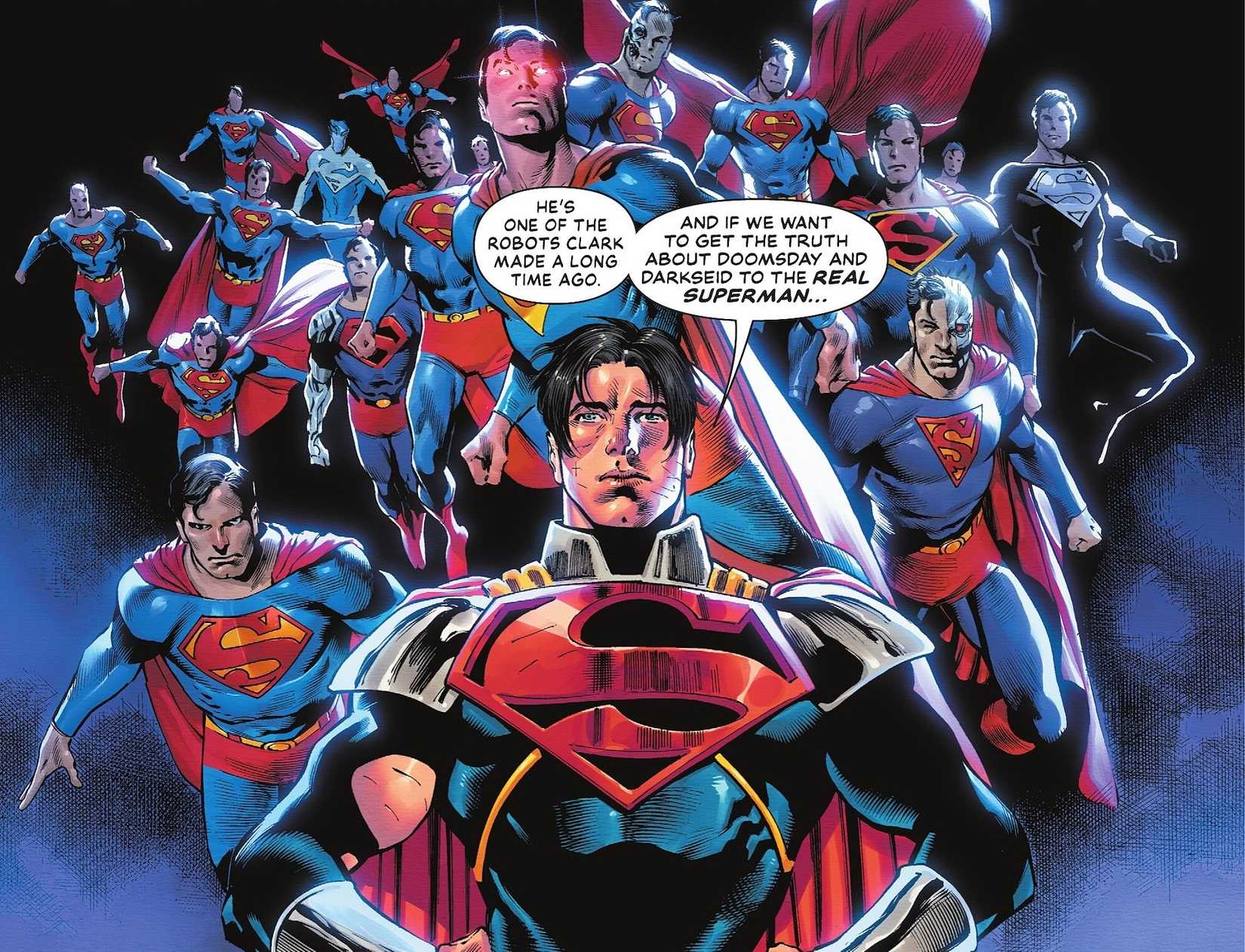 Superman Robot Army Gathers With Superboy-Prime in Comic Art