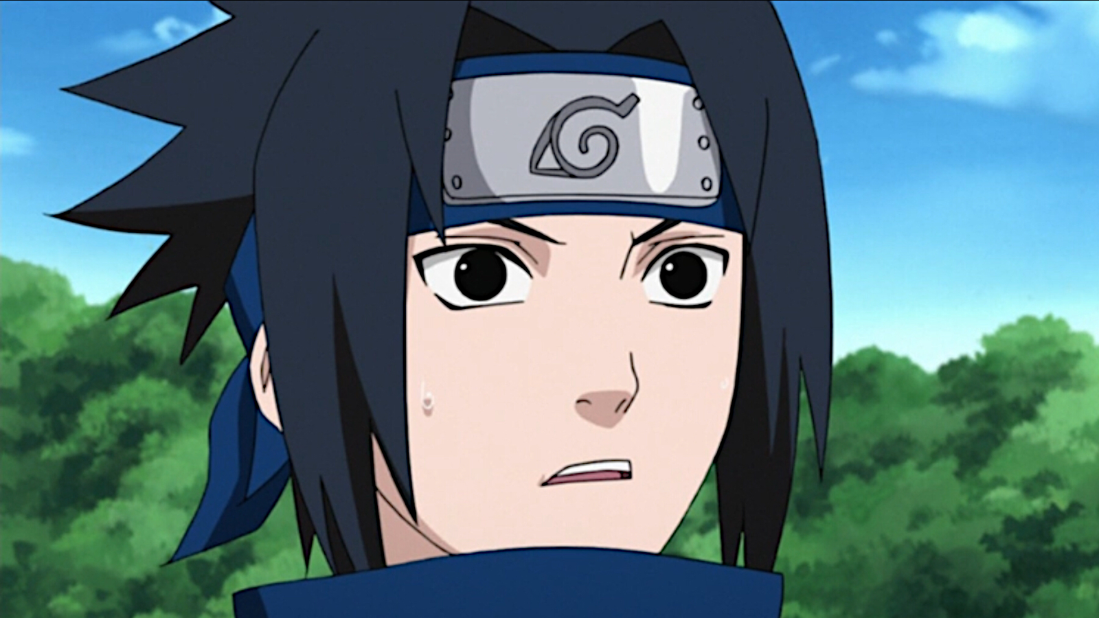 Surprised Sasuke in Naruto anime