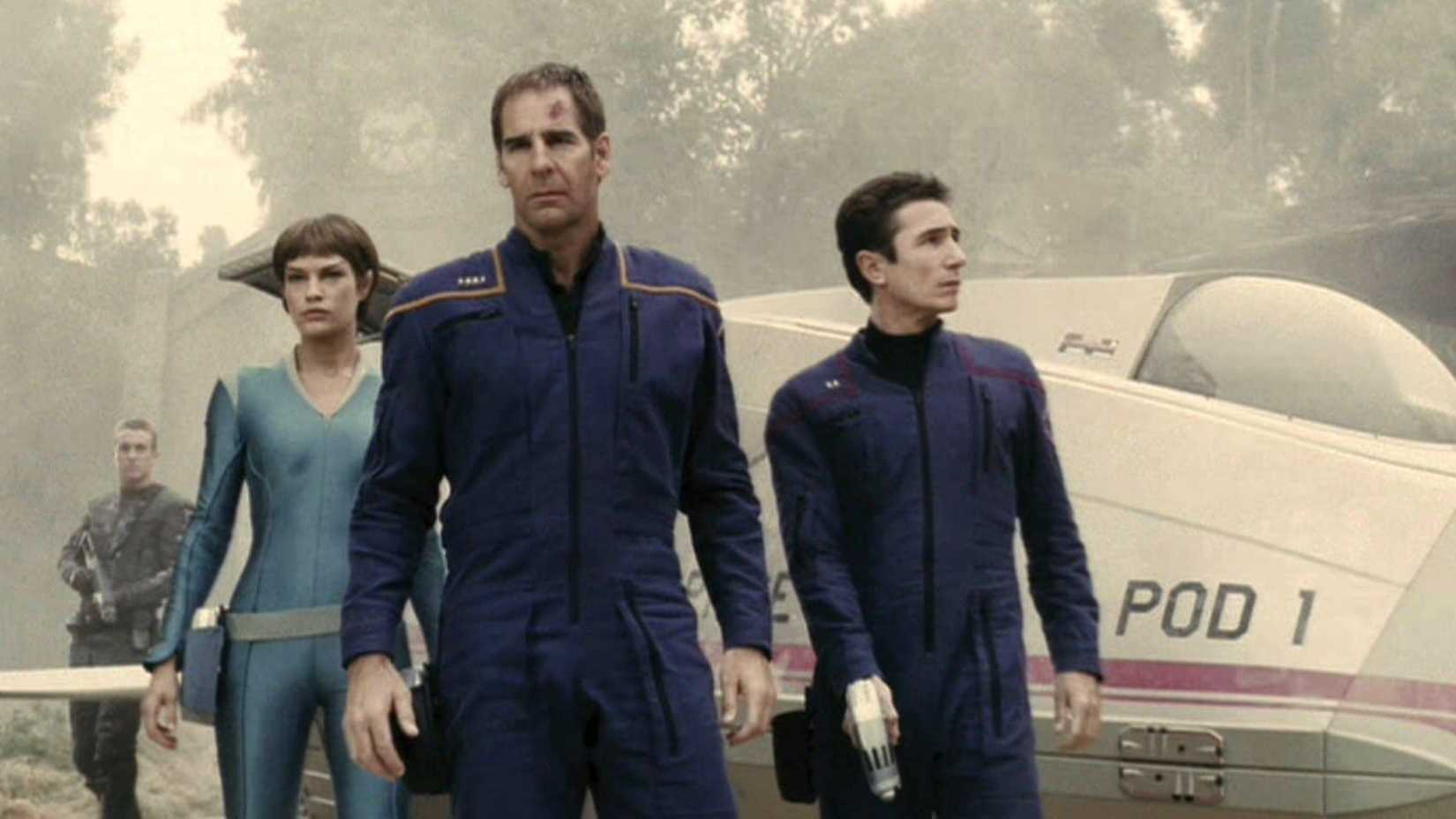 T'Pol, Capitão Archer e Malcolm Reed em um shuttlepod