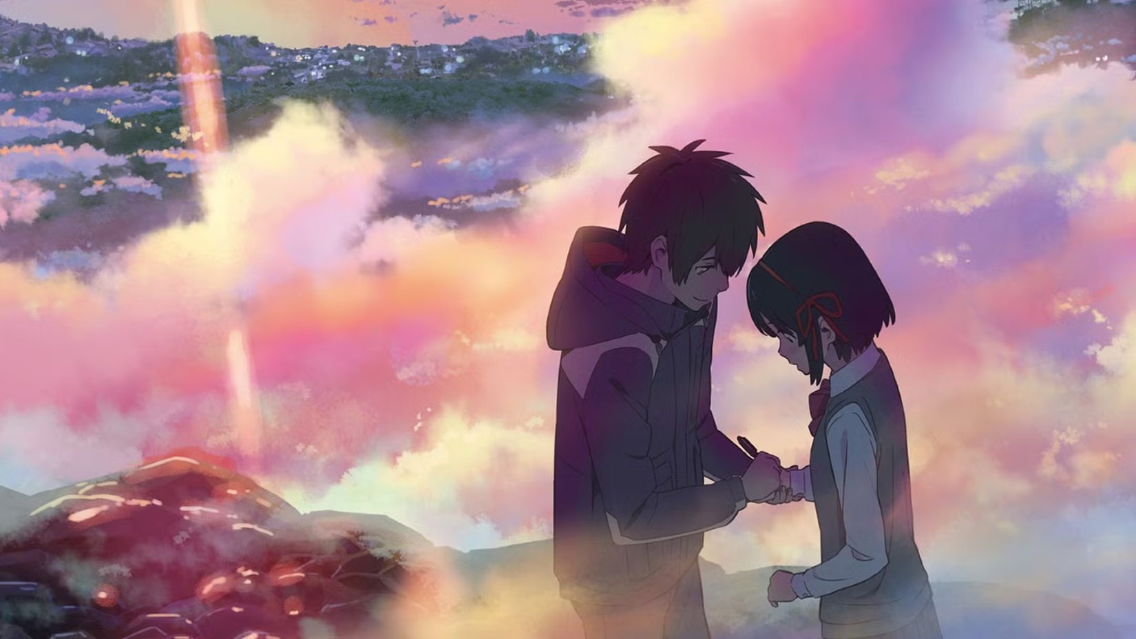 Taki and Mitsuha in Your Name's ending
