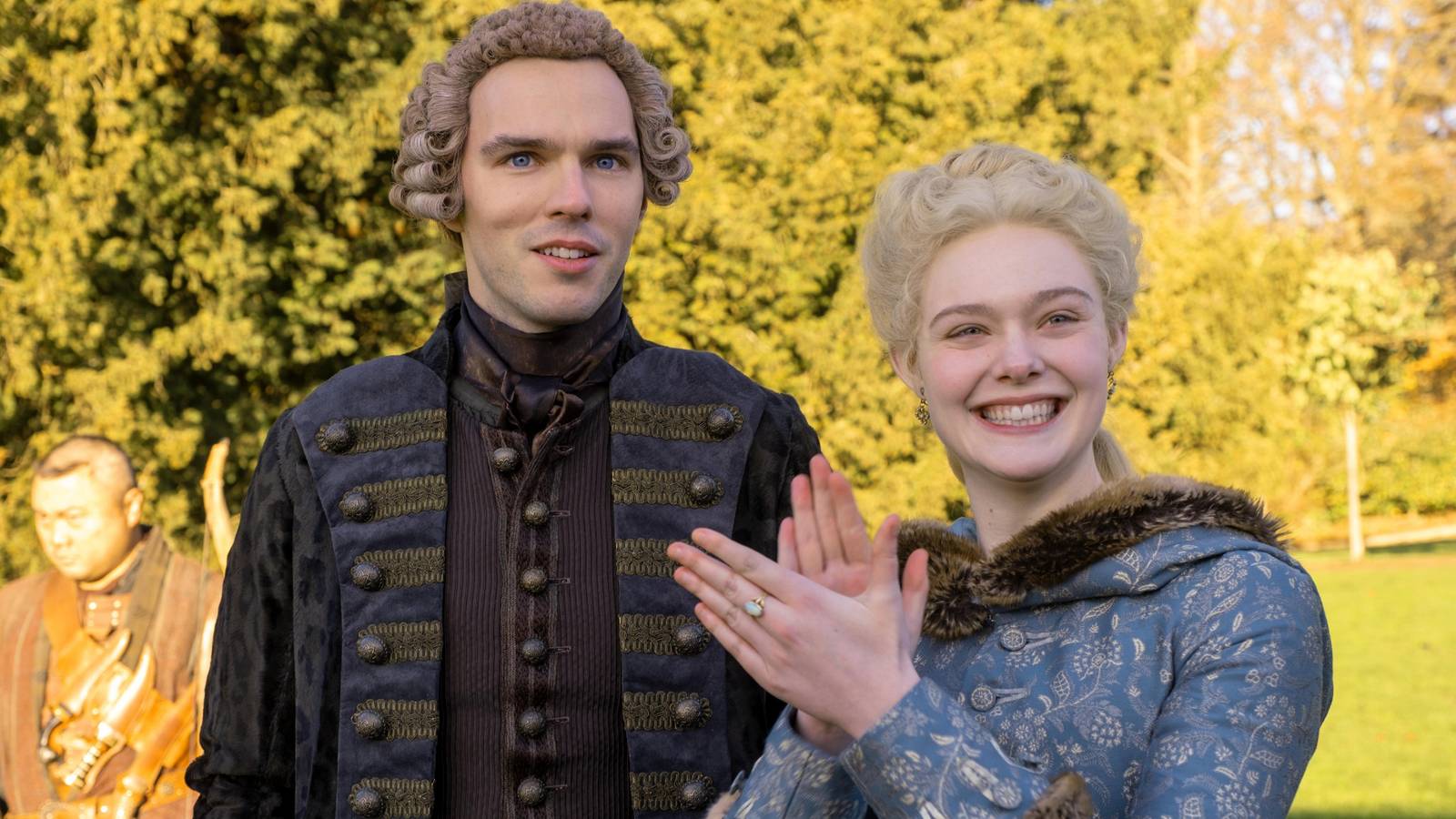The Great publicity still featuring Elle Fanning and Nicholas Hoult.