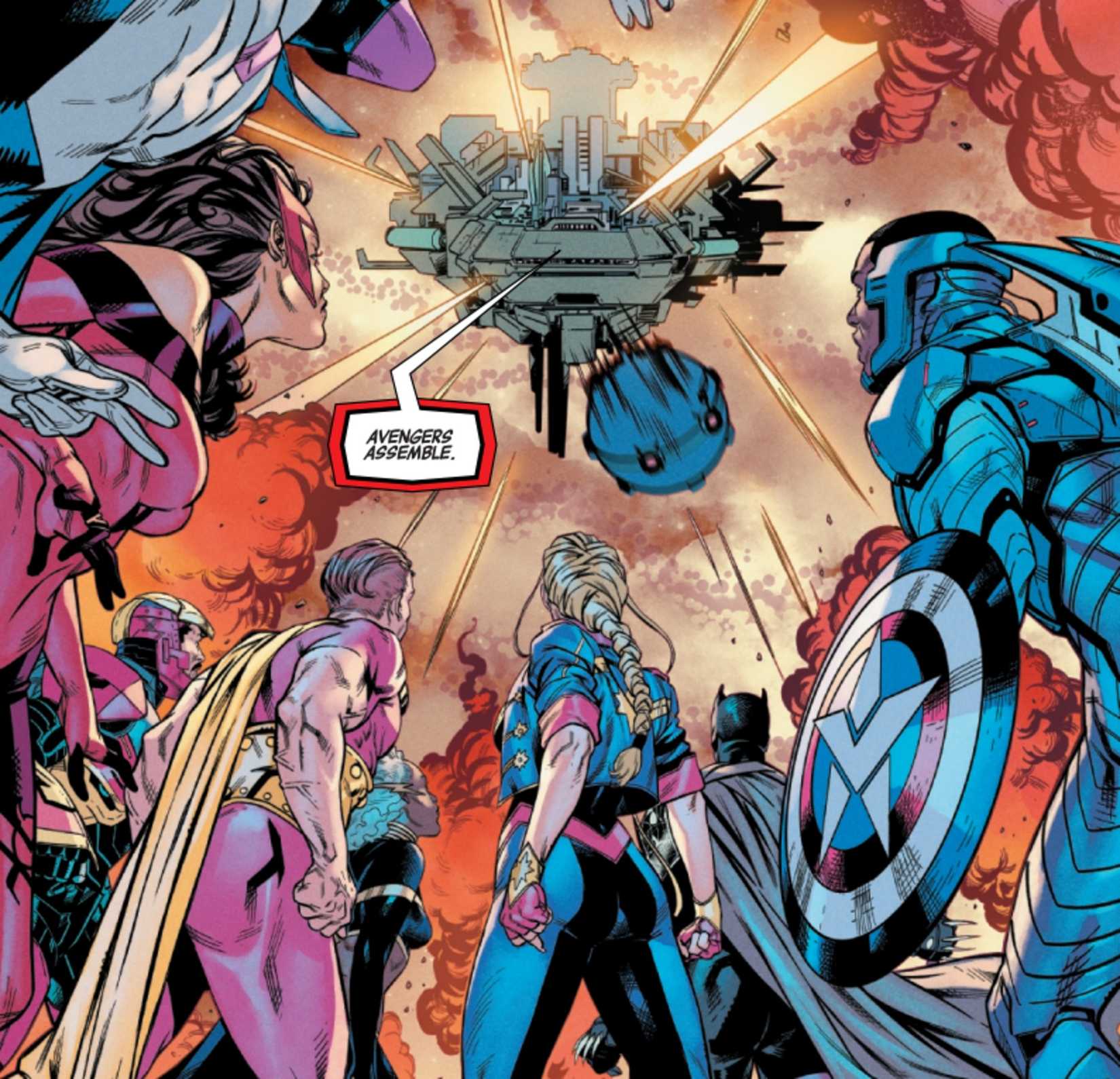 the impossible city flies to the avengers' rescue