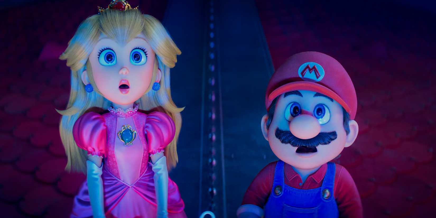 Mario e Peach em The Super Mario Galaxy Movie