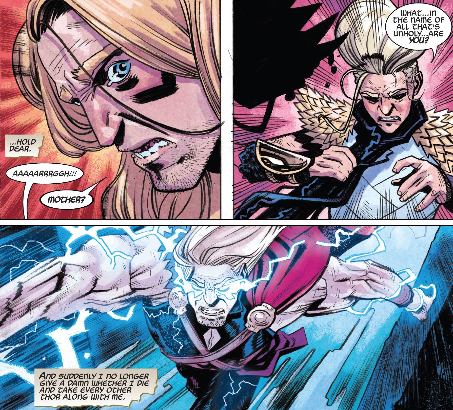 Thor Saves His Mothers Life in Marvel Comic Art