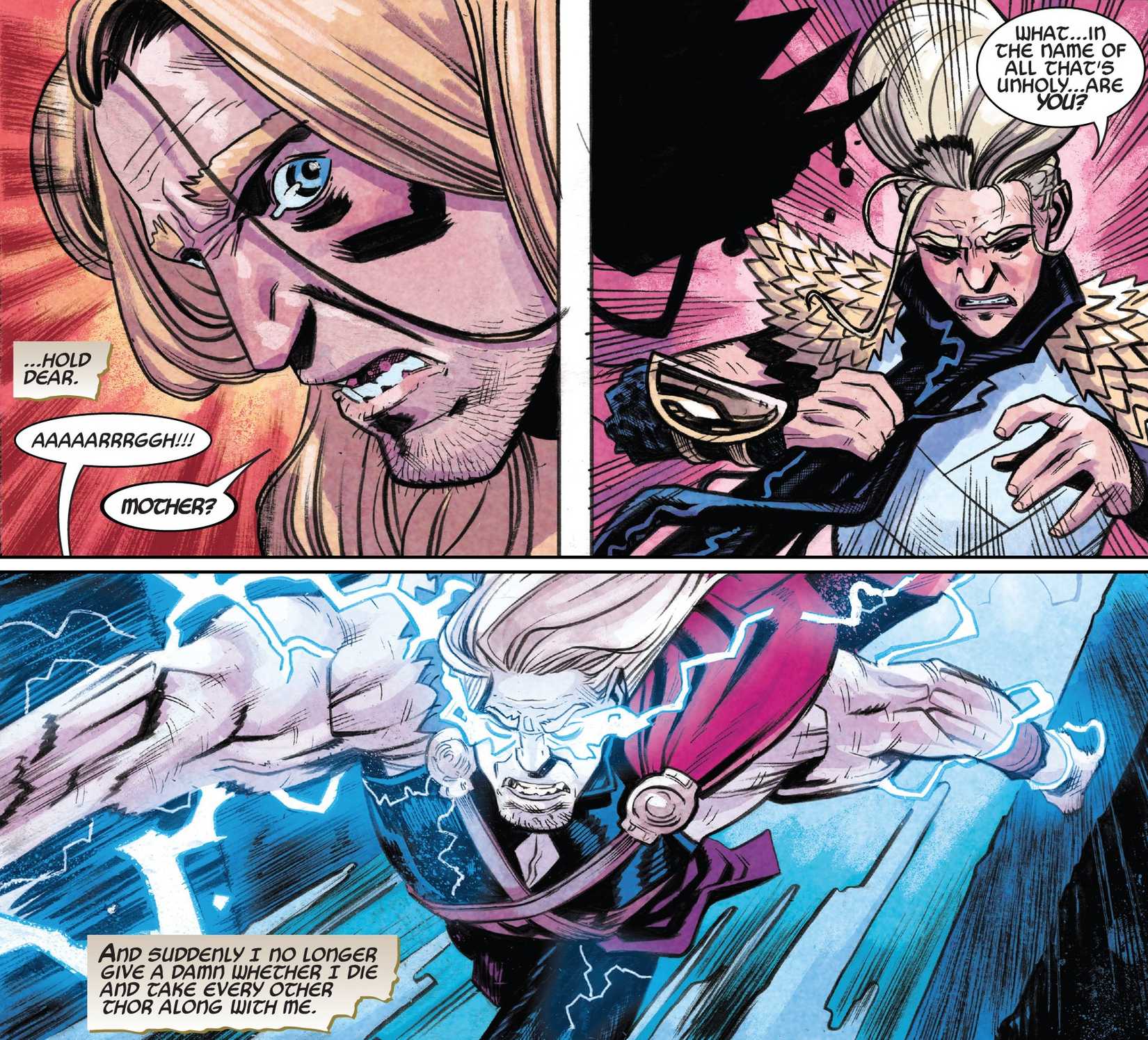 Thor Saves His Mothers Life in Marvel Comic Art