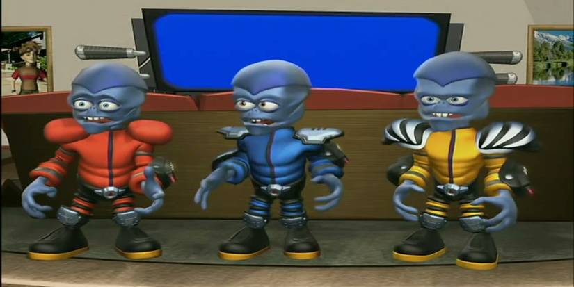 Três alienígenas chocados em Butt-Ugly Martians.