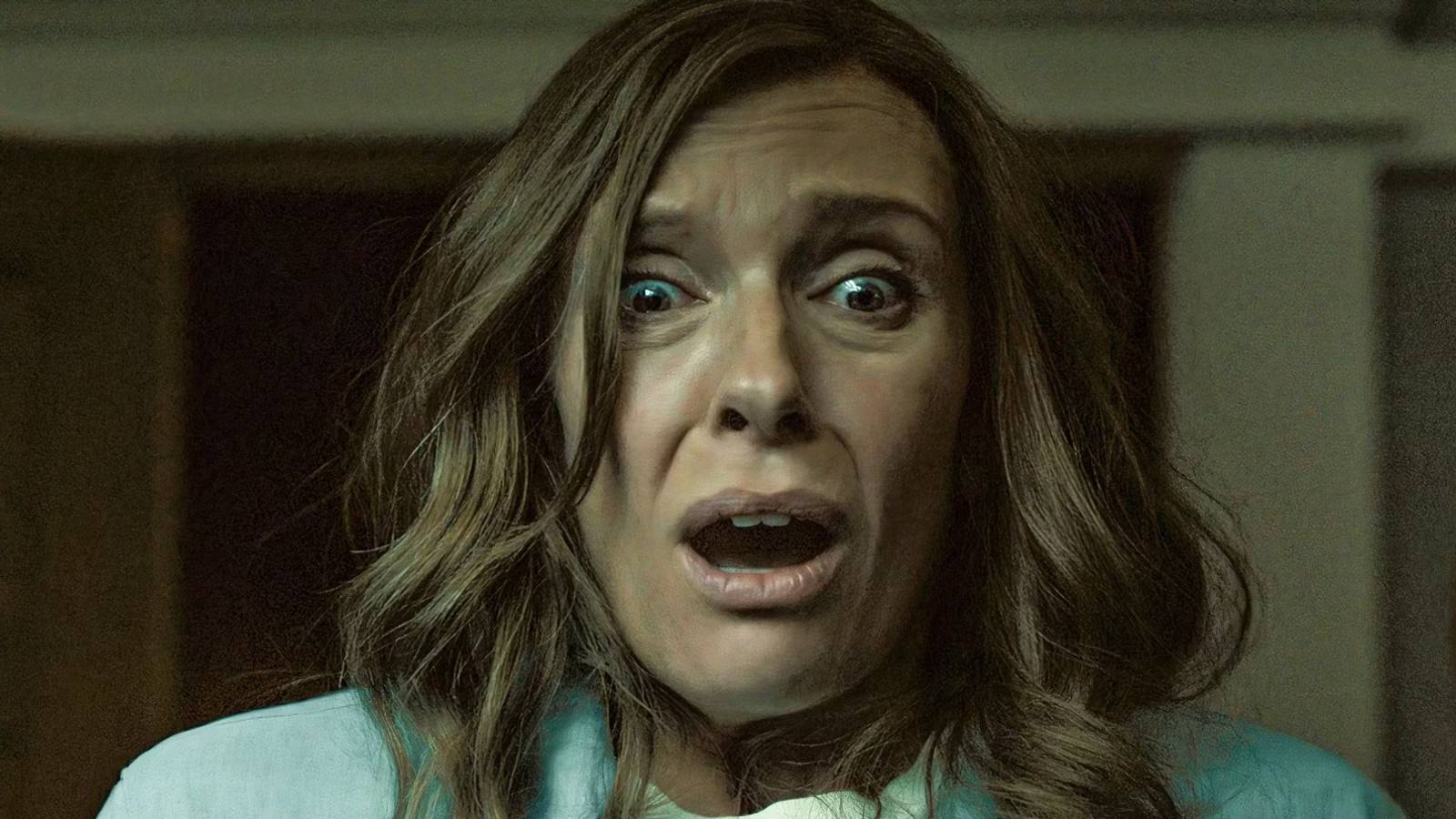 Toni Collette looking terrified as Annie Graham in Hereditary