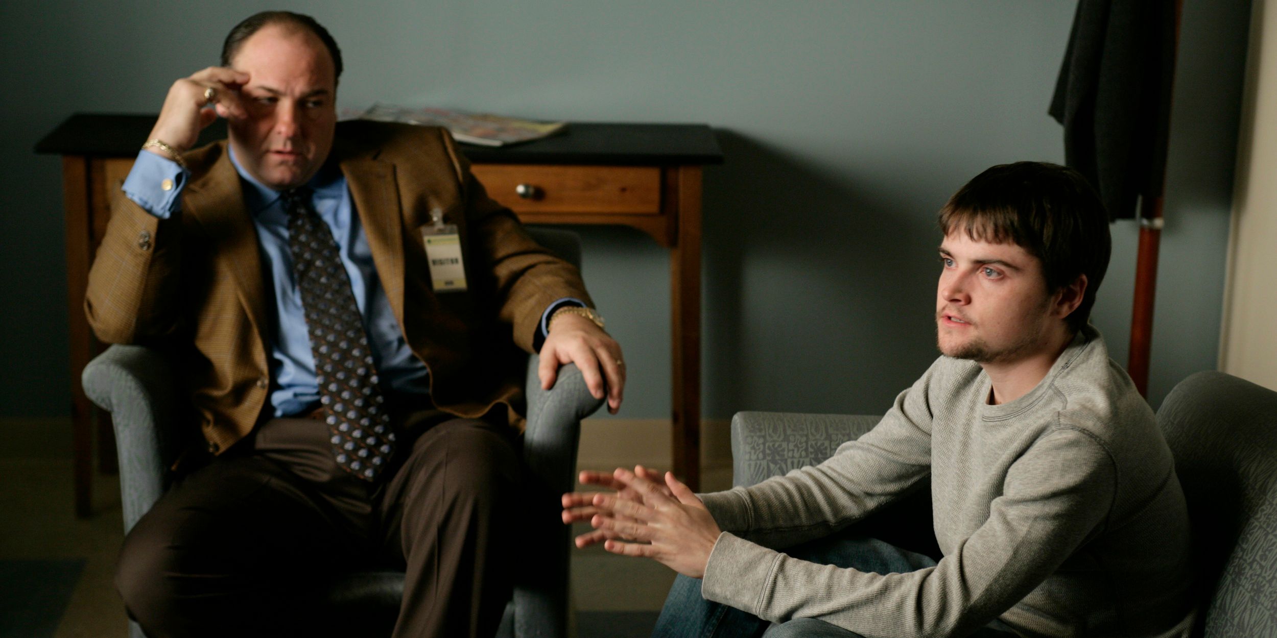 Tony si siede con AJ in The Sopranos
