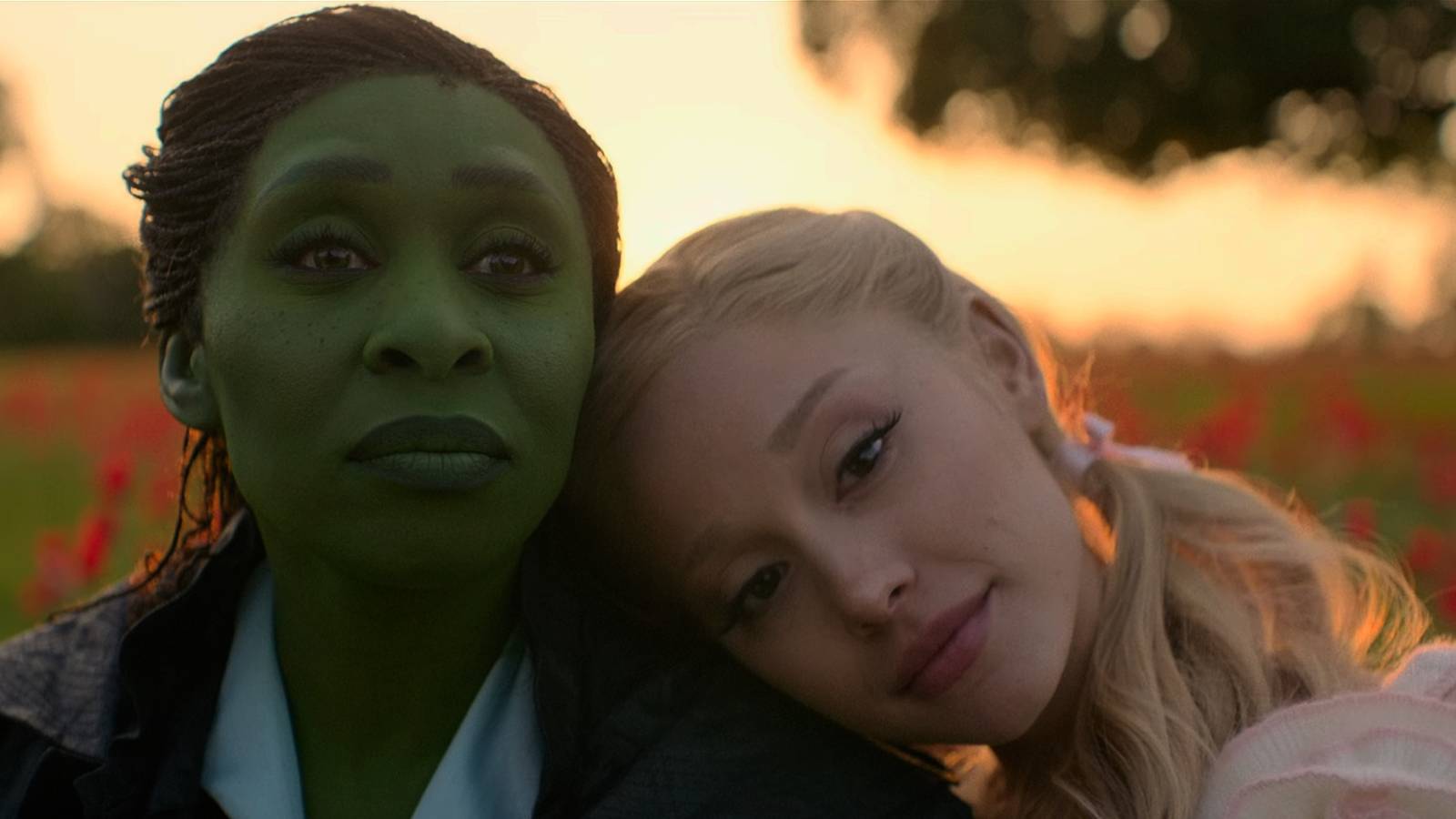 Ariana Grande's Glinda leans on Cynthia Erivo's Elphaba in Wicked: For Good