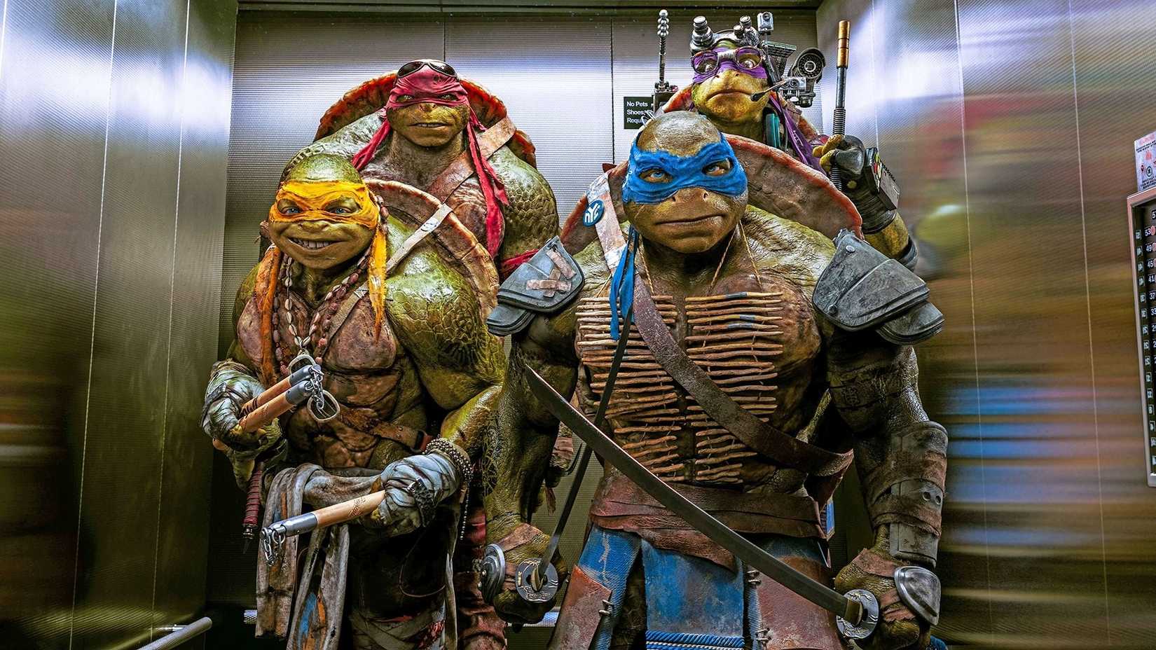 turtles in elevator in teenage mutant ninja turtles
