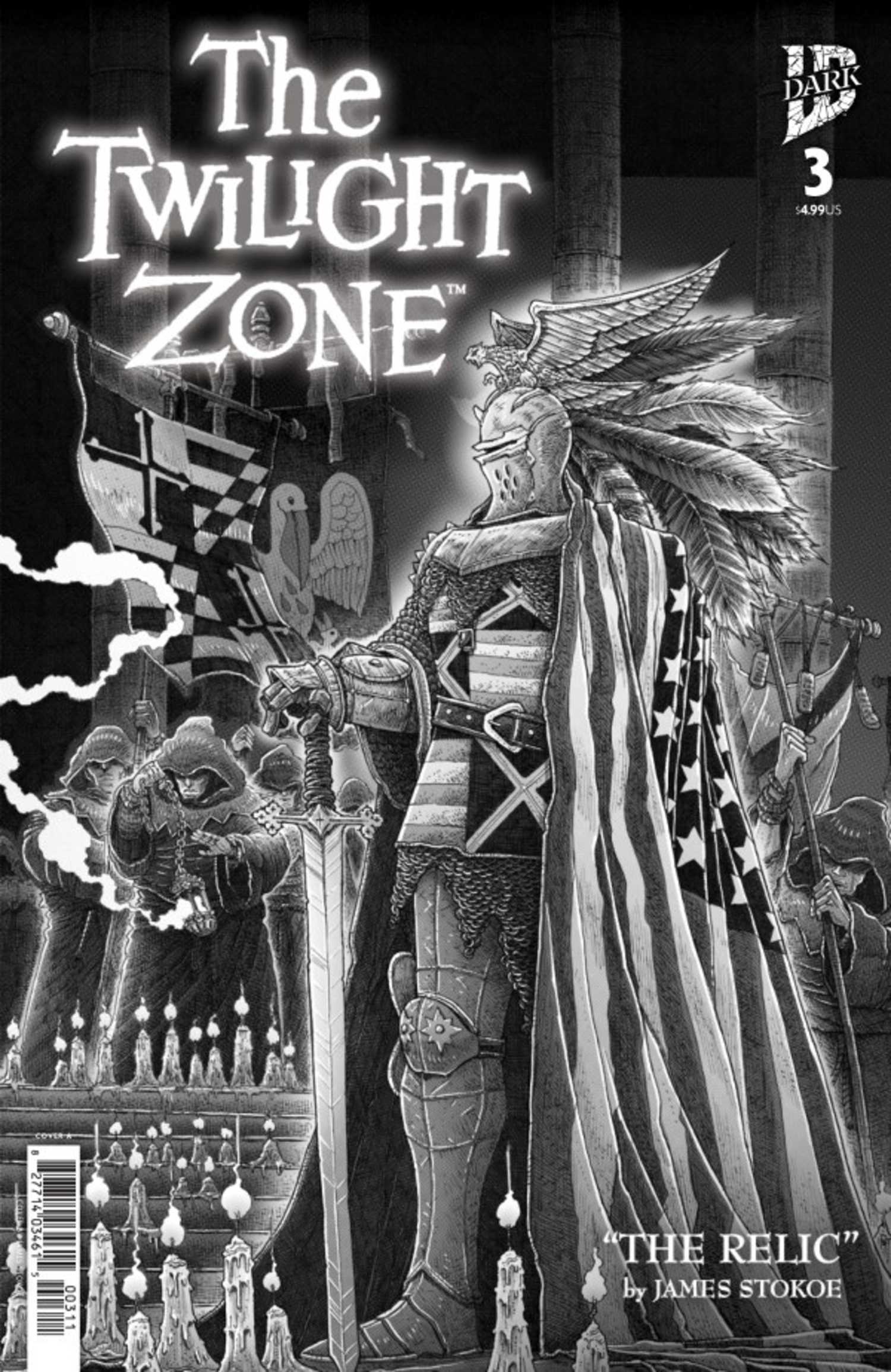 Twilight Zone #3 cover, a medieval knight next to a chess board