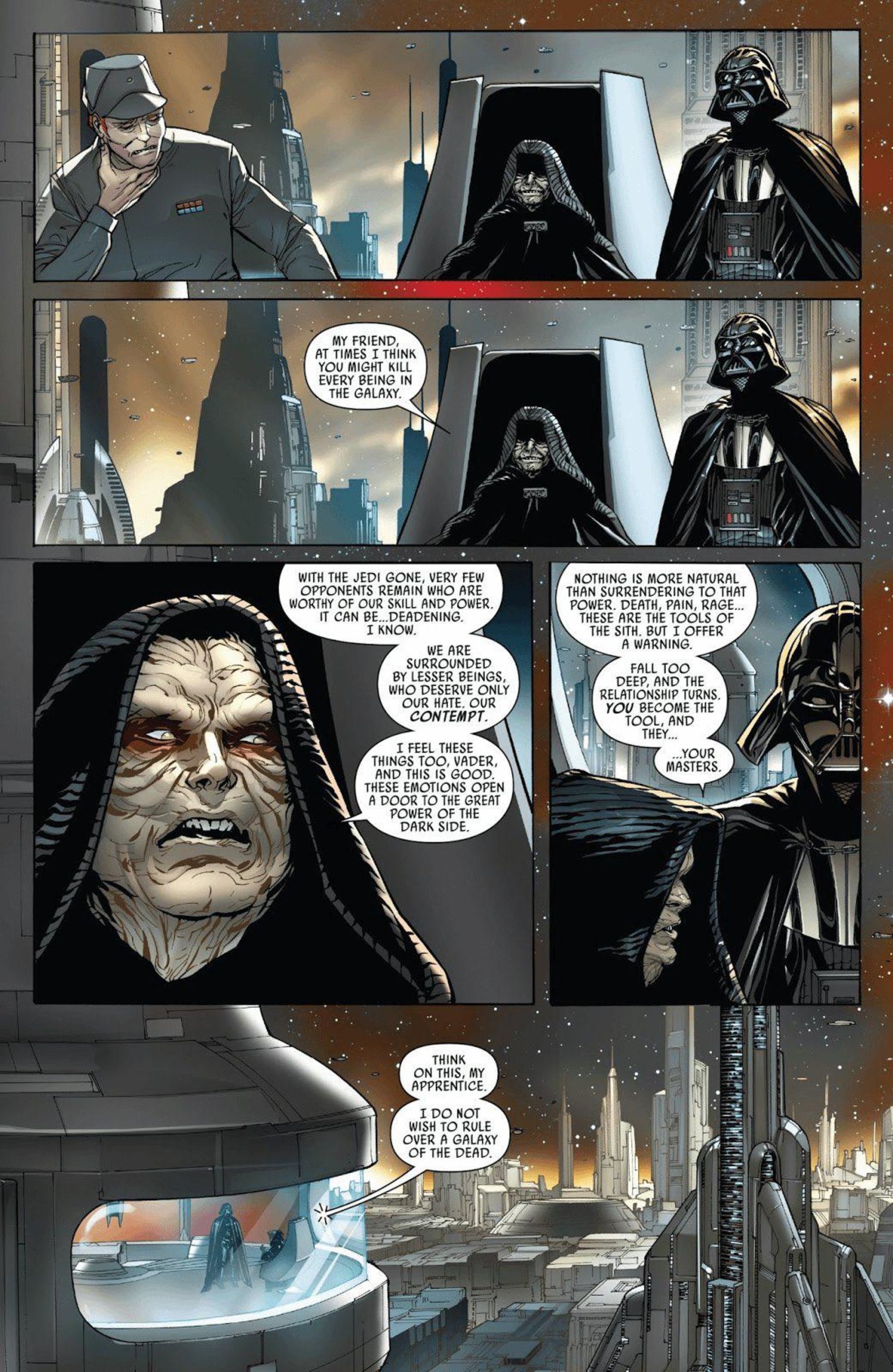 Vader #8, Palpatine impartisce una lezione a Vader sulla violenza