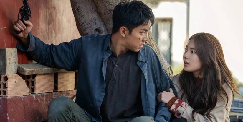 Personagens principais de Vagabond se olhando.