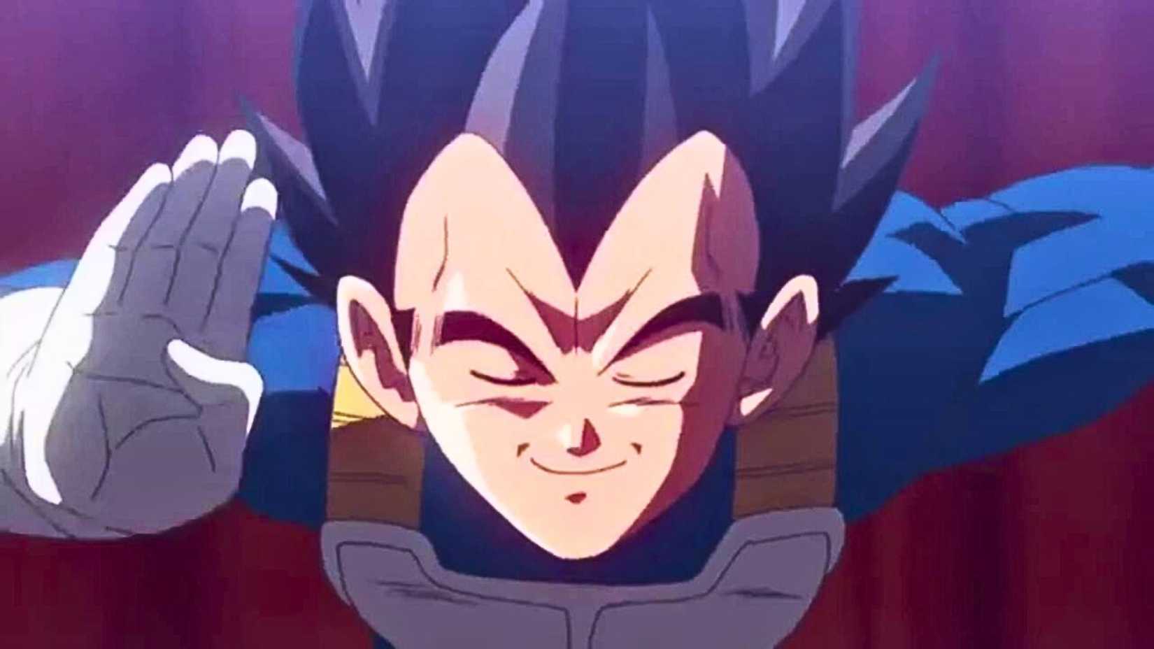 Vegeta doing the bingo dance in Dragon Ball Super