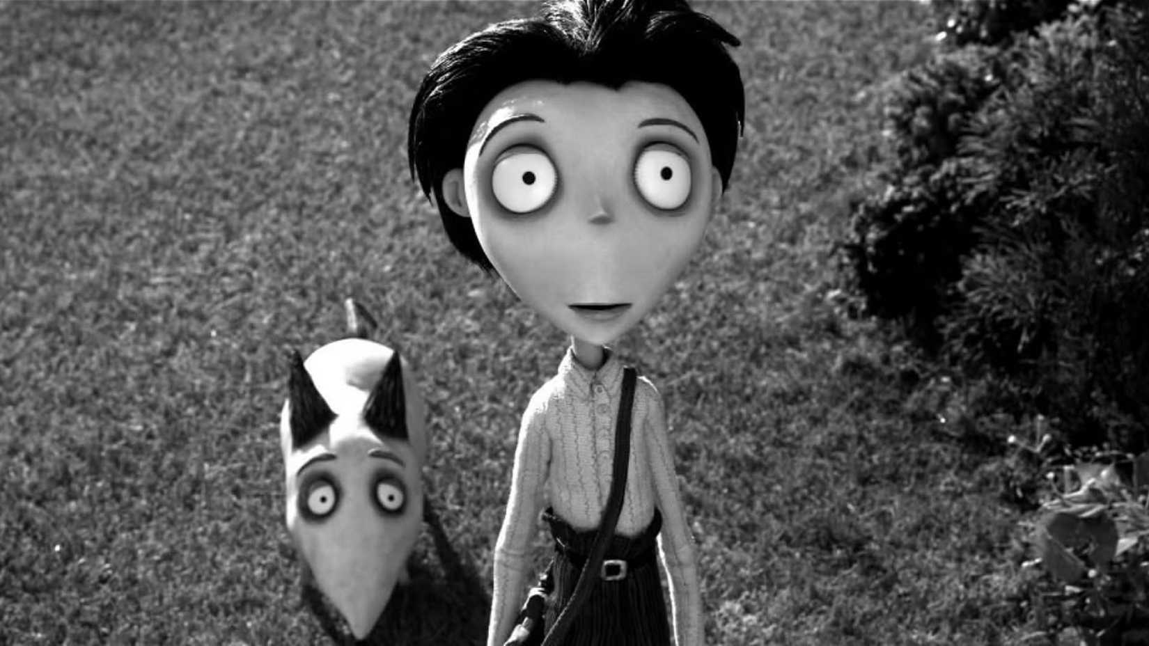 Victor e Sparky em Frankenweenie, filme de Tim Burton.