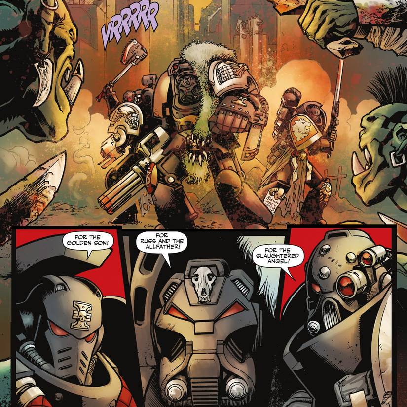 Warhammer Space Marines lutam contra Orks em Deathwatch Comic