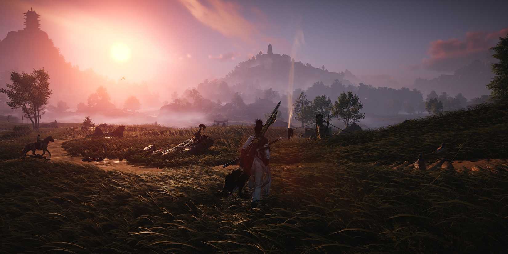 A grassy landscape in Where Winds Meet