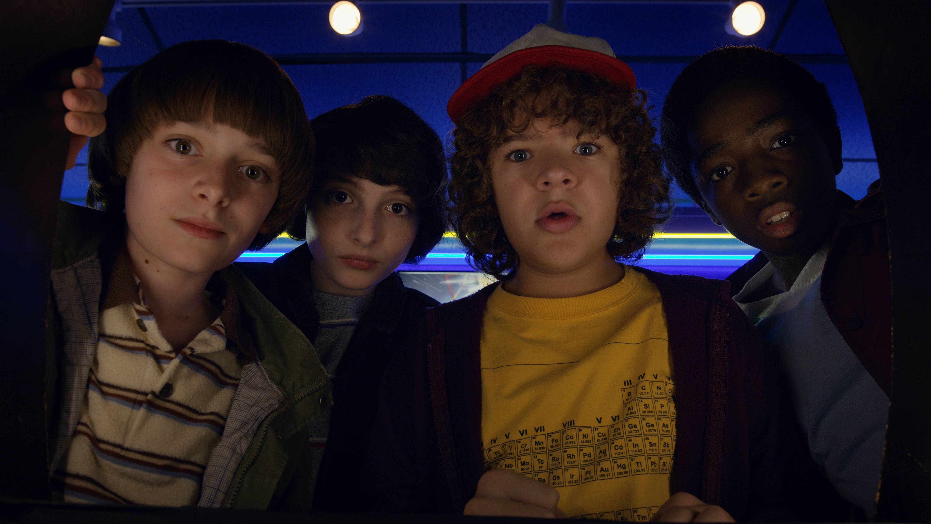 Will Mike Dustin and Lucas seen from the point of view of a screen in Stranger Things season 2
