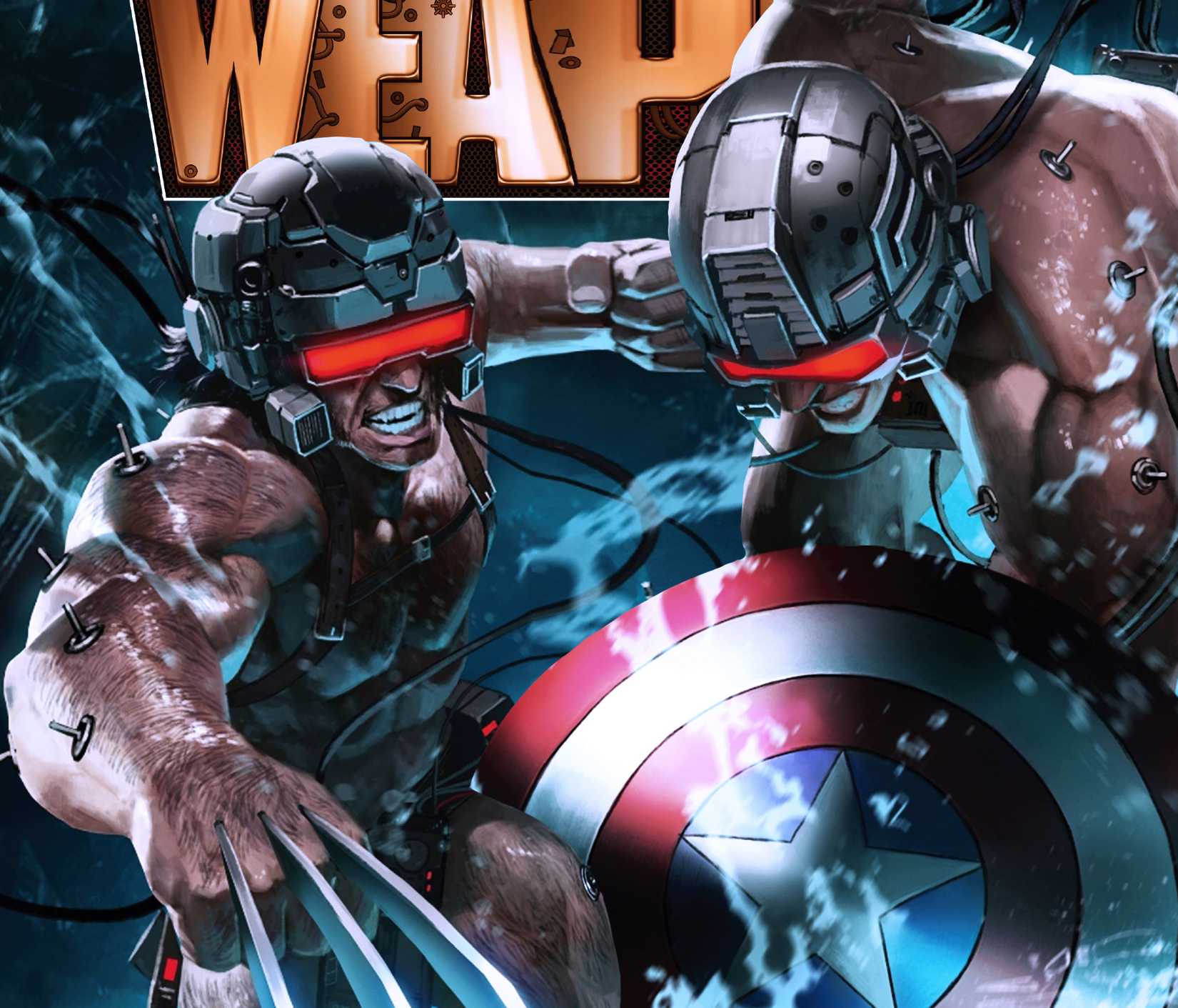 Wolverine e Captain America in Weapon Plus Comic Art