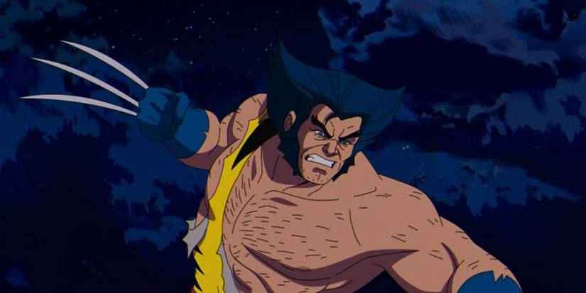 wolverine torn costume and claws out about to strike in wolverine and the x men
