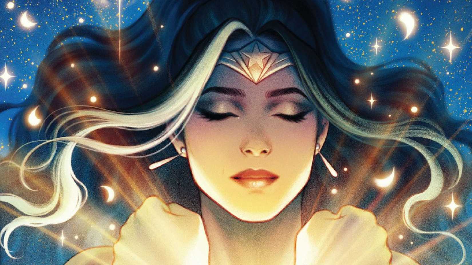 Wonder Woman crosses her arms and closes her eyes in DC's Future State cover