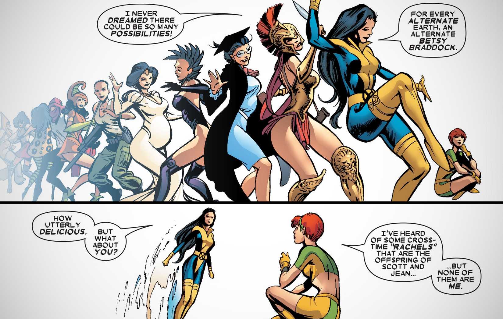 X-Men Rachel Summers and Betsy Braddock in The White Hot Room