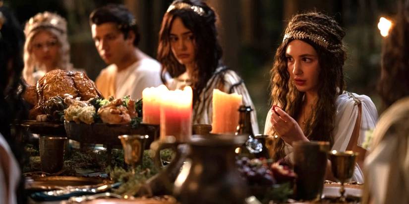 As garotas em um banquete em Yellowjackets