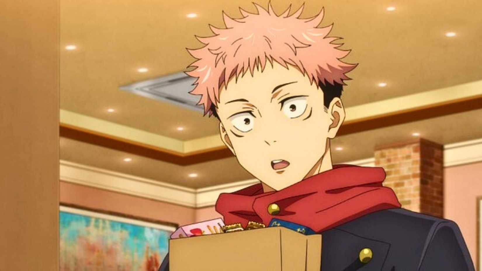 Yuji Itadori holding a paper bag in Jujutsu Kaisen anime