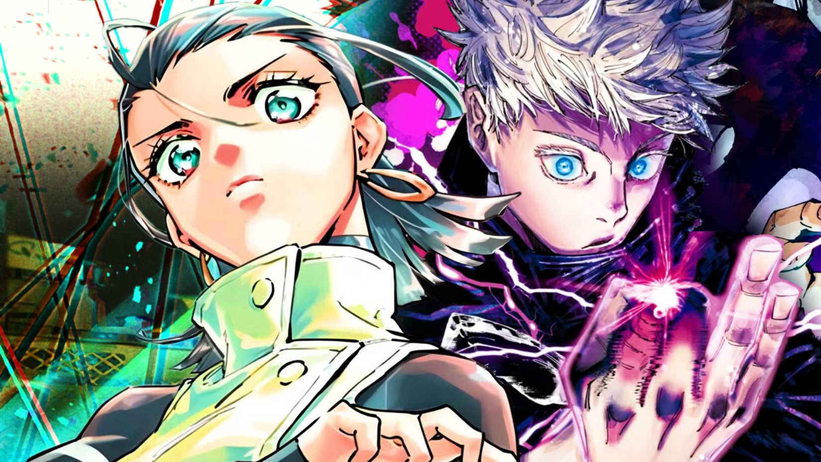 Yuka et Gojo de Jujutsu Kaisen