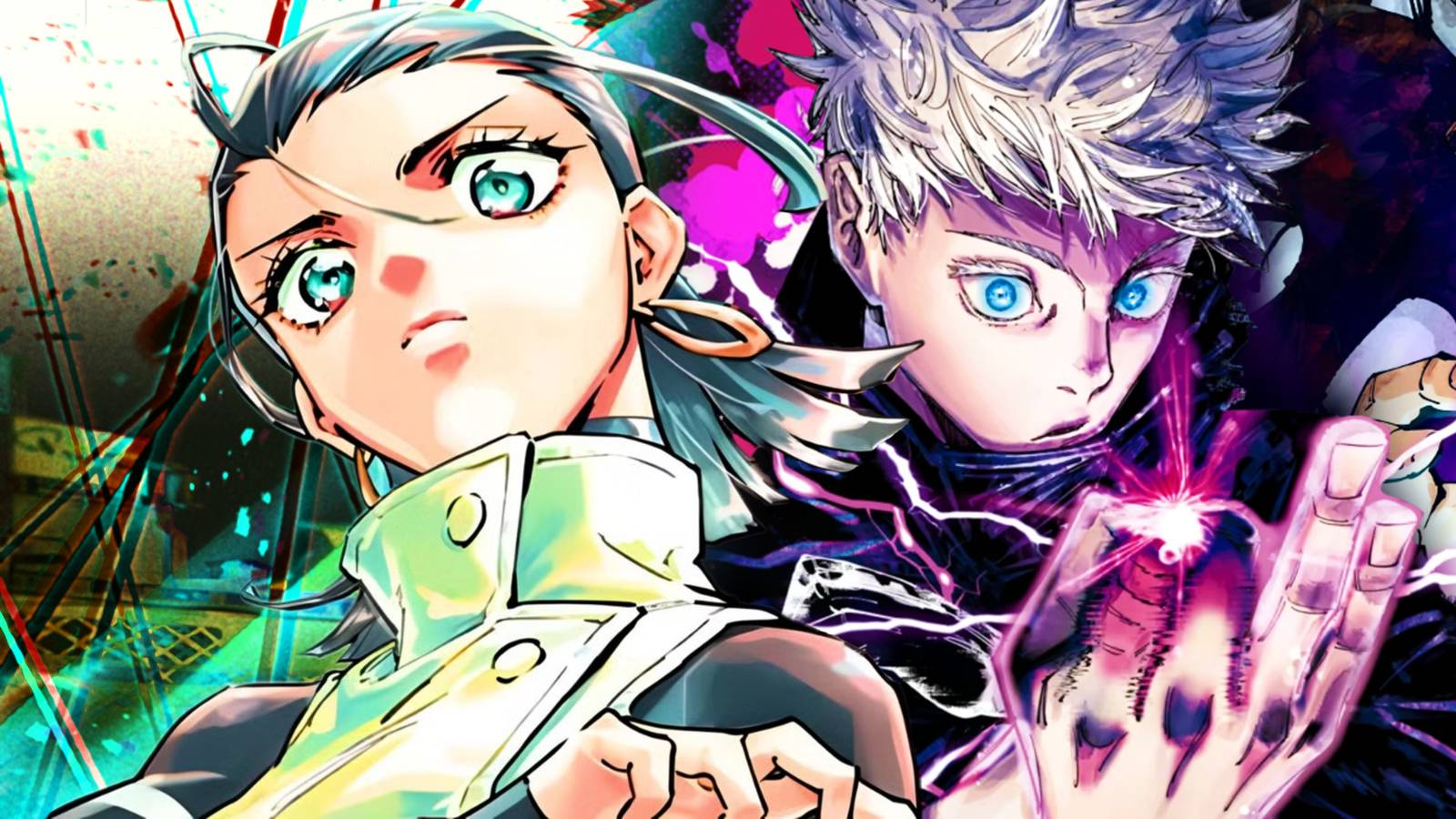 Yuka and Gojo from Jujutsu Kaisen