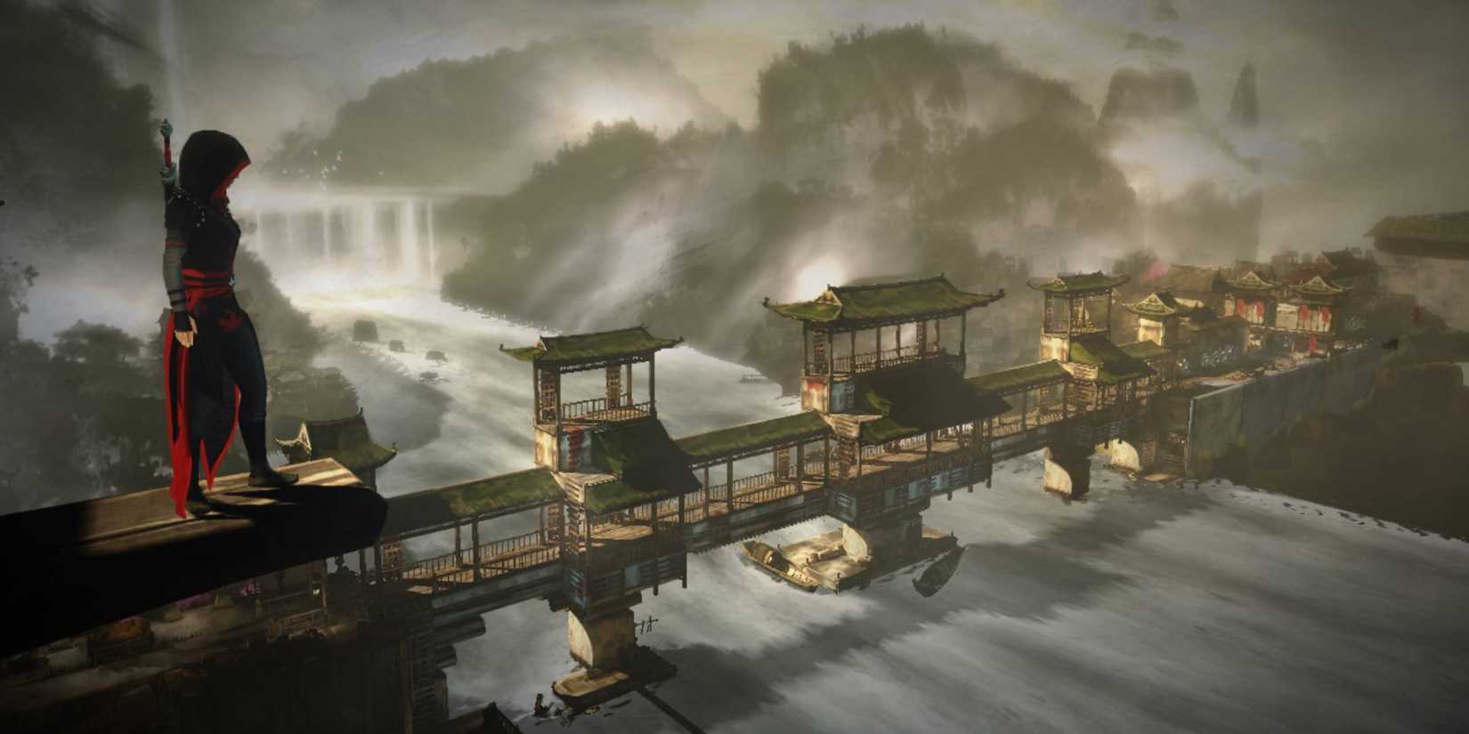 Assassin's Creed Chronicles China protagonist overlooking a bridge